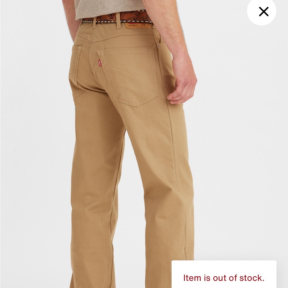 New With Tags Levi’s straight Leg Western Fit Men's Denim Khaki Pants 31x32